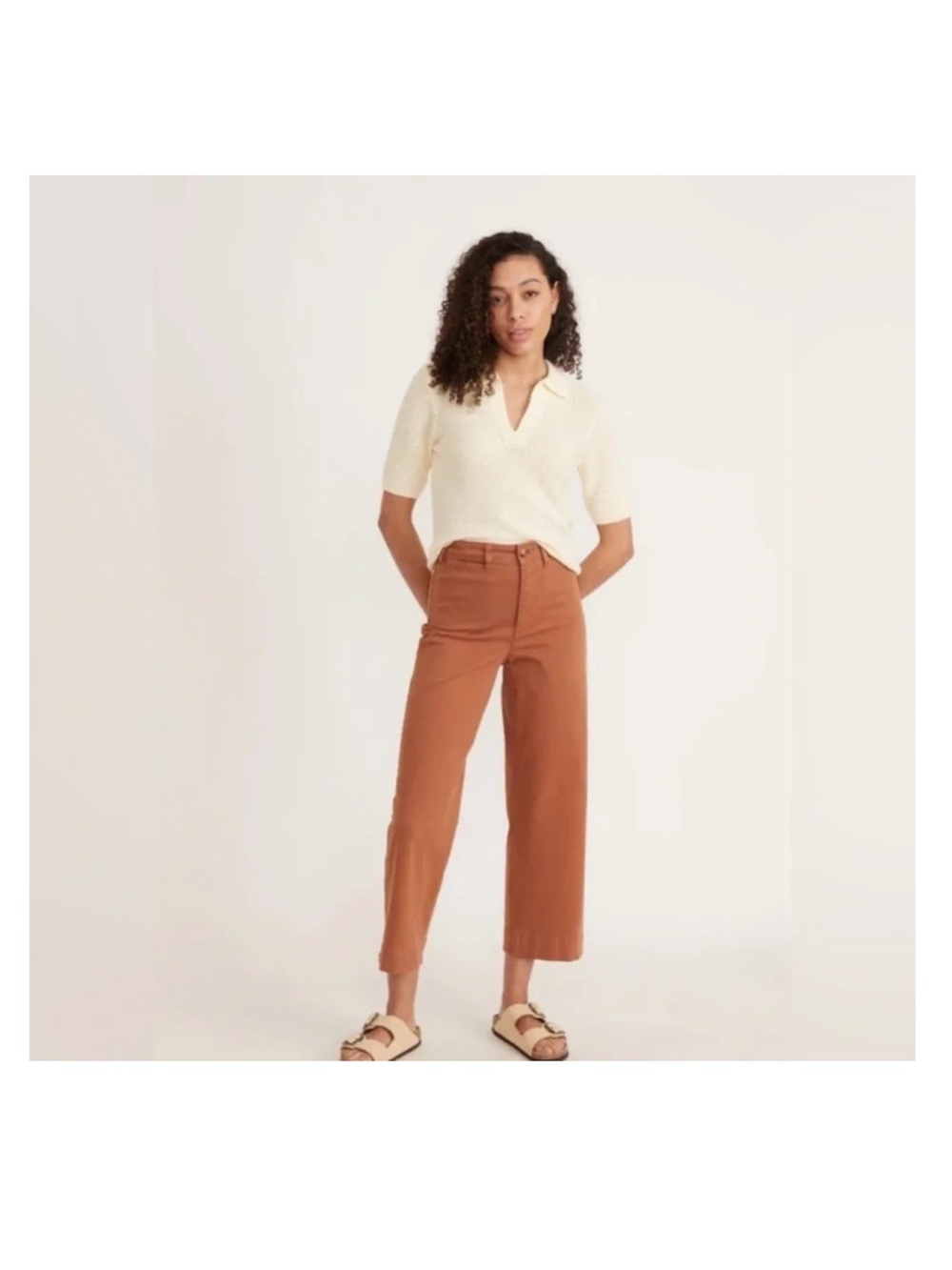 Marine layer Bridget crop pant in rust color